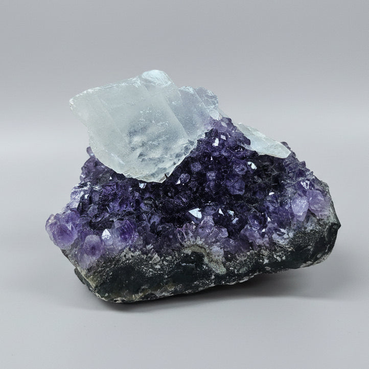 Amethyst with Calcite Crystal