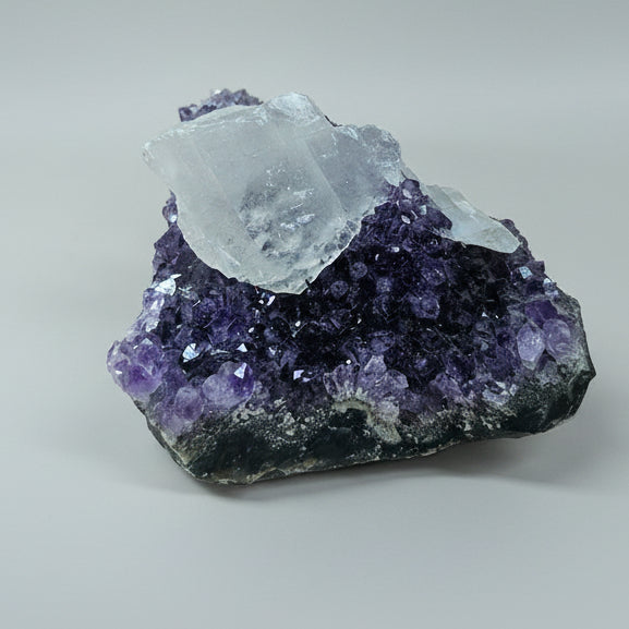 Amethyst with Calcite Crystal