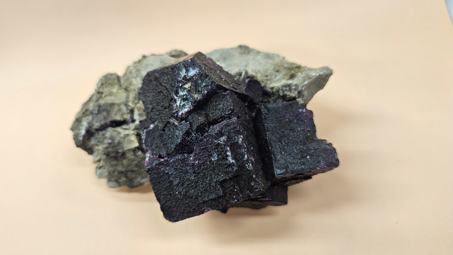 Dark Purple Fluorite on Chert