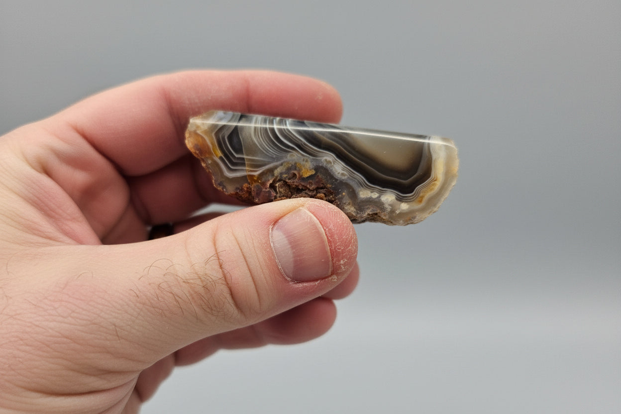 Face polished Botswana Agate Nodule