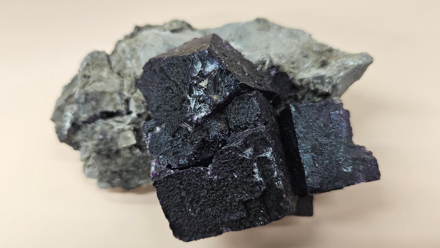 Dark Purple Fluorite on Chert
